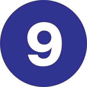 Tape Logic Number Labels "9" 3" Circle Dark Blue 500/Roll DL1349