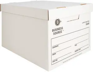 Business Source Storage Boxes Ltr/Legal 400 lb 12"x15"x10" 12/CT White 32450