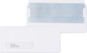 Staples Self Seal Security Tinted Bus.Envelope 4 1/8" x 9 1/2" White 500/BX 511290