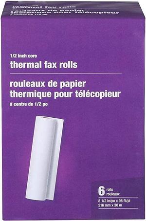 MyOfficeInnovations Thermal Fax Paper White 98'L x 8 1/2"W 6 Rolls/Ct 269571