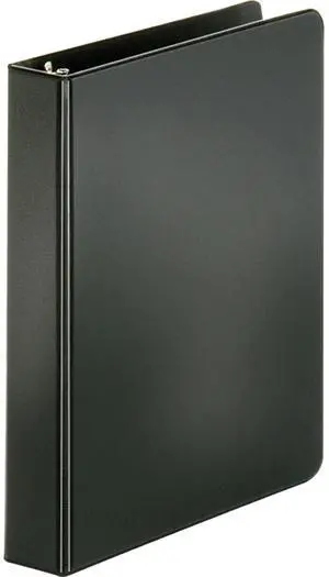 Business Source Round Ring Binder 1" Capacity 8-1/2"x5-1/2" Black 28523