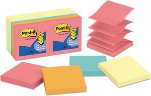 3M R33014YWM Pop-Up Note Pad Refills, 3 x 3, 7 Canary Yellow & 7 Asst. Brights 100-Sheet Pads