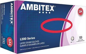 Ambitex L200 Series Powder Free Cream Latex Gloves Small LSM200