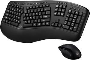 Adesso WKB-1500GB Tru-Form Media 1500 Wireless Ergonomic Keyboard and Laser Mouse Black (AEOWKB1500GB)