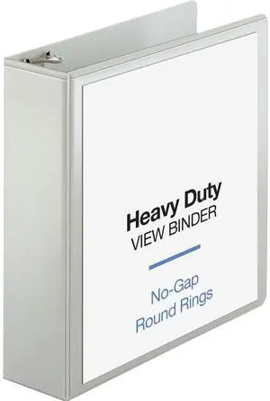 Business Source View Binder Round Ring 3" Cap Letter-size White 19751