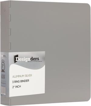 JAM Paper Aluminum 2 Inch Binder Silver Aluminum 3 Ring Binder 301933555