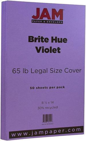 JAM Paper Legal 65lb Colored Cardstock 8.5x14 Coverstock Purple Recycled