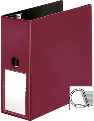 Business Source Slanted D-Ring Binder w/LH 5" Burgundy 33122