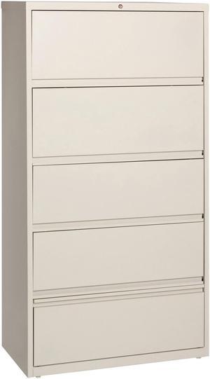 Lorell Lateral File RCD 5-Drawer 36"x18-5/8"x68-3/4" Putty 43512