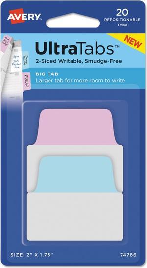 Avery Ultra Tabs Repositionable Tabs 2.5 x 1 Neon:Green Orange Pink Yellow 24/Pk