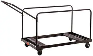 NPS DY60R Folding Table Dolly For Round Tables - 1,100 lb Capacity - 27.75" x 47.5" x 31.25" - Brown