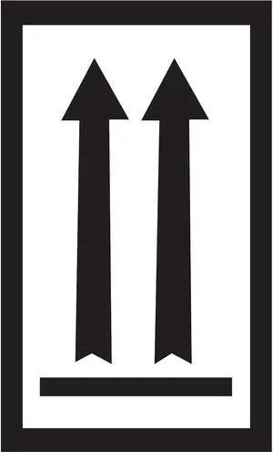 Tape Logic Labels "Two Black Arrows Over Black Bar 3" x 5" Black/White 500/R