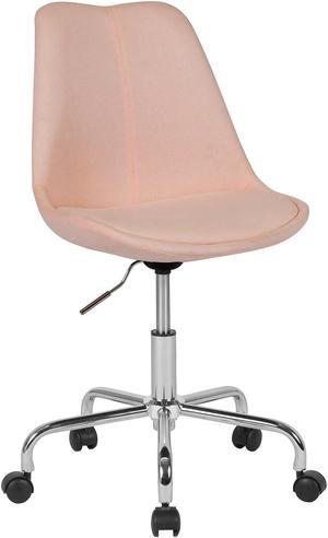 Flash Furniture Aurora Series Armless Fabric Swivel Mid-Back Task Office Chair Pink/Chrome (CH152783PK)