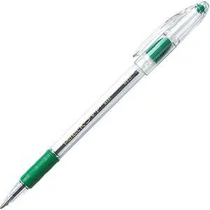 Pentel Ballpoint Pen Medium Point Green Ink/Clear Barrel BK91D