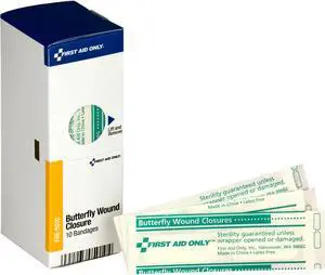 First Aid Only Inc Butterfly Closure Wound Bandages 10/BX White FAE5010