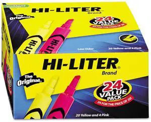 Desk Style Highlighter Chisel Assorted Colors 24/Pack