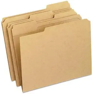 Pendaflex Two-Ply Dark Kraft File Folders 1/3 Cut Top Tab Letter Brown 100/Box RK15213