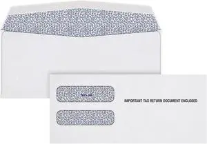 TOPS Gummed W-2 Double Window Envelope 24 lb. White 3 7/8" x 8 1/4" 420300