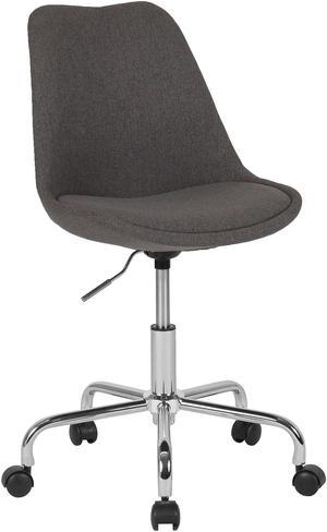 Flash Furniture Aurora Series Armless Fabric Swivel Mid-Back Task Office Chair Dark Gray/Chrome (CH152783DKGY)