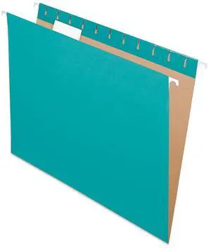 Pendaflex Essentials Colored Hanging Folders 1/5 Tab Letter Aqua 25/Box 81616