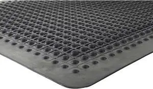 Genuine Joe Anti Fatigue Mat Rubber Beveled Edge 3'x5' Black 70373