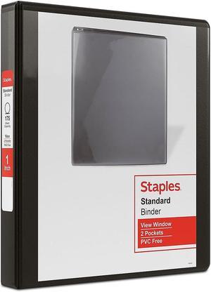 Staples Standard 1" 3-Ring View Binder Black (26431-CC) 82613