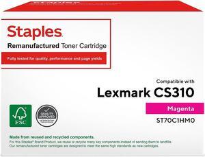 Staples ufactured Lexmark 70C1HM0/70C0H30 Magenta Toner Cartridge HiYield