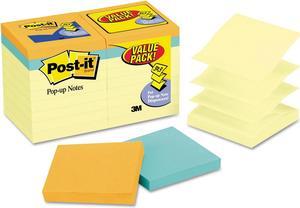 Original Pop-up Notes Value Pack 3 x 3 Canary/Cape Town 100-Sheet 18/Pack
