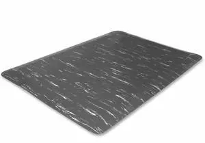 Genuine Joe Anti-Fatigue Foam Mat Beveled Edges 3'x5' Gray Marble 58840