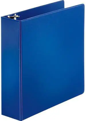 Business Source Round Ring Binder w/ Pockets 3" Dark Blue 28661