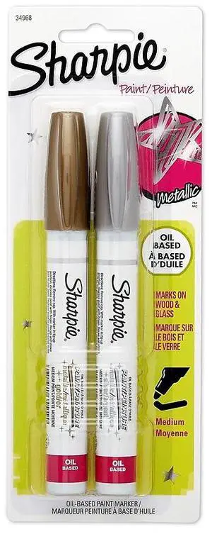 Permanent Paint Marker Medium Bullet Tip Assorted Metallic Colors 2/Pack 34968PP