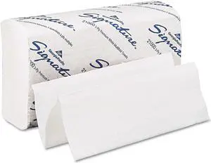 Signature Paper Towel 9 1/5 x 9 2/5 White 125/Pack 16 Packs/Carton 21000