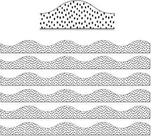 Ashley Productions Magnetic Scalloped Border 1" x 72' Black Messy Dots on White (ASH11426-6) Ashley Productions Magnetic Scalloped Border 1" x 72' Black Messy Dots on White (ASH11426-6)