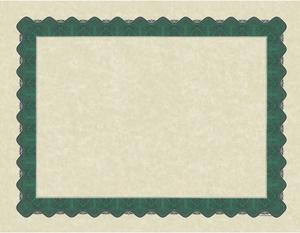 Great Papers Metallic 8.5 x 11 Certificates Beige/Green 934200