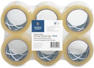 Business Source Sealing Tape Heavy Duty 3" Core 110YD 1.6mil 6Rolls CLR 32946