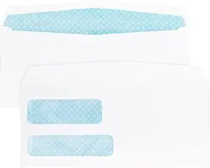 Business Source Double Window Envelopes No. 9 3-7/8"x8-7/8" 500/BX White 36680