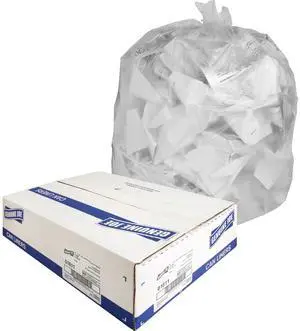 Genuine Joe Trash Can Liners 16 Gallon .6Mil 24"x31" 500/CT Clear 01011