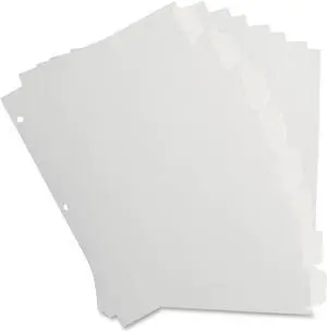 Business Source Erasable Tab Indexes 3HP 8-Tabs 11"x8-1/2" White 20073