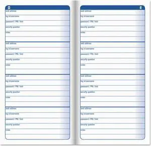 Adams Password Journal 3 1/4 x 6 1/4 192 Entries APJ99