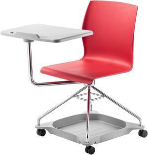 NPS COGO40 CoGo Mobile Tablet Chair - Supports Up to 440 lb - 18.75" Seat Height - Red Seat, Red Back, Chrome Frame