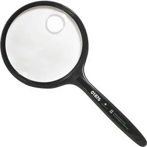 Sparco Round Hand-Held Magnifier 2X Main/4X Bifocal 3-1/2" BK 01876
