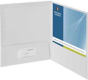 Business Source Two-Pocket Folders with Business Card Holder