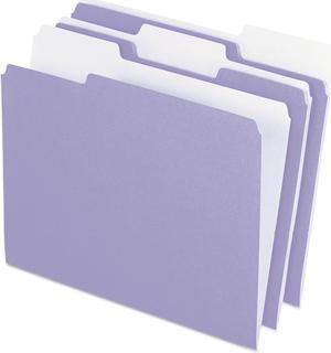 Pendaflex 1521/3LAV Two-Tone File Folder- 1/3 Cut- Top Tab- Letter- Lavender/Light Lavender- 100/Box
