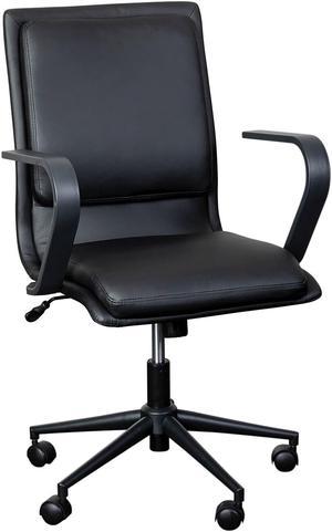 Flash Furniture James LeatherSoft Swivel Mid-Back Executive Office Chair Black/Black (GO21111BBKBK)