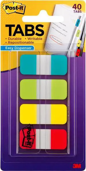 Post-it Tabs Self-Stick 5/8" 40/PK Assorted Bright 676ALYR