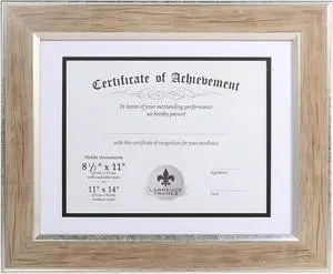 Universal All Purpose Document Frame 8 1/2 x 11 Insert Black 3/Pack 76848