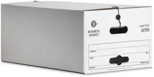 Business Source Storage Boxes Legal 350 lbs. 15"x24"x10" 12/CT White 26750