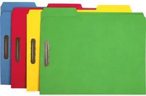 Sparco Fastener Folders Ltr 1/3" Cut 50/BX Assorted SP17571