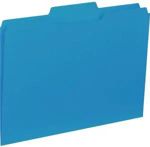 Business Source File Folder Interior Ltr 1/3" Cut 100/BX Blue 43562