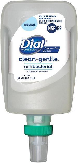 Dial Professional Clean+Gentle Antibacterial Foaming Hand Wash Refill for FIT Manual Dispenser Fragrance Free 1.2 L 3/Carton 32100CT